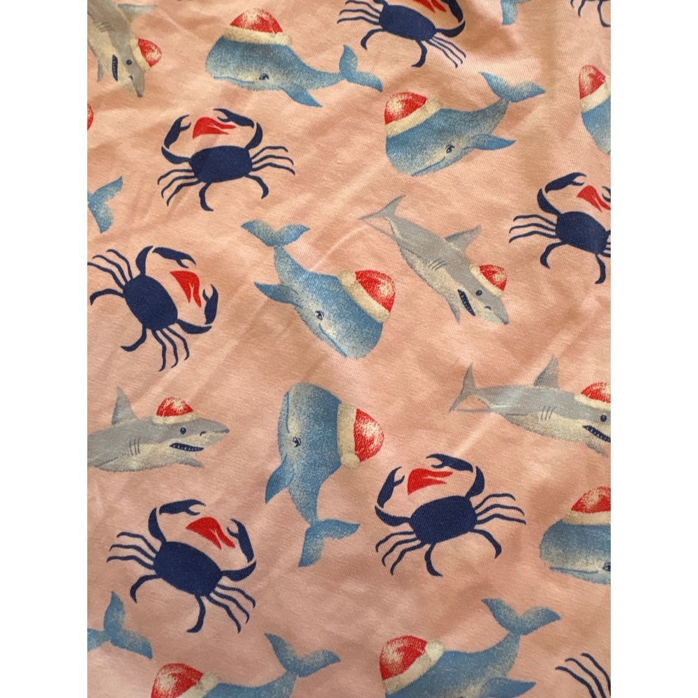 Busy Bee Smocked Girls Pink Christmas Nautical Shark‎ Whale Nightgown Size 7 - Picture 6 of 6